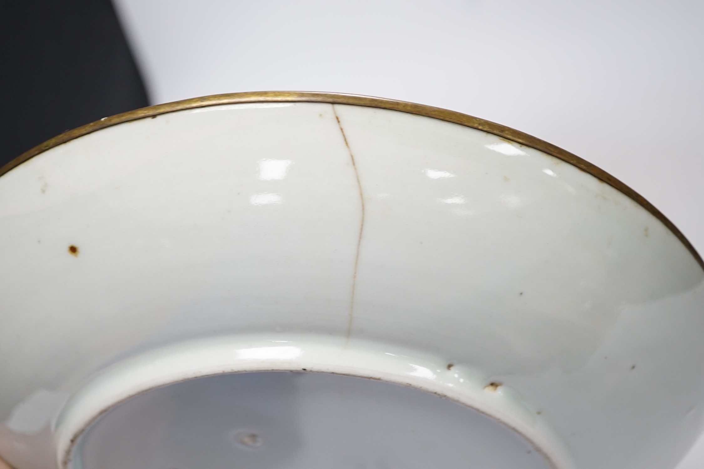 A Japanese Arita blue and white 'egret or heron' dish, 18th century, 28cm